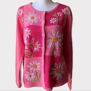 🖤 Timberlea | Vintage Floral Ramie Beaded Cardigan